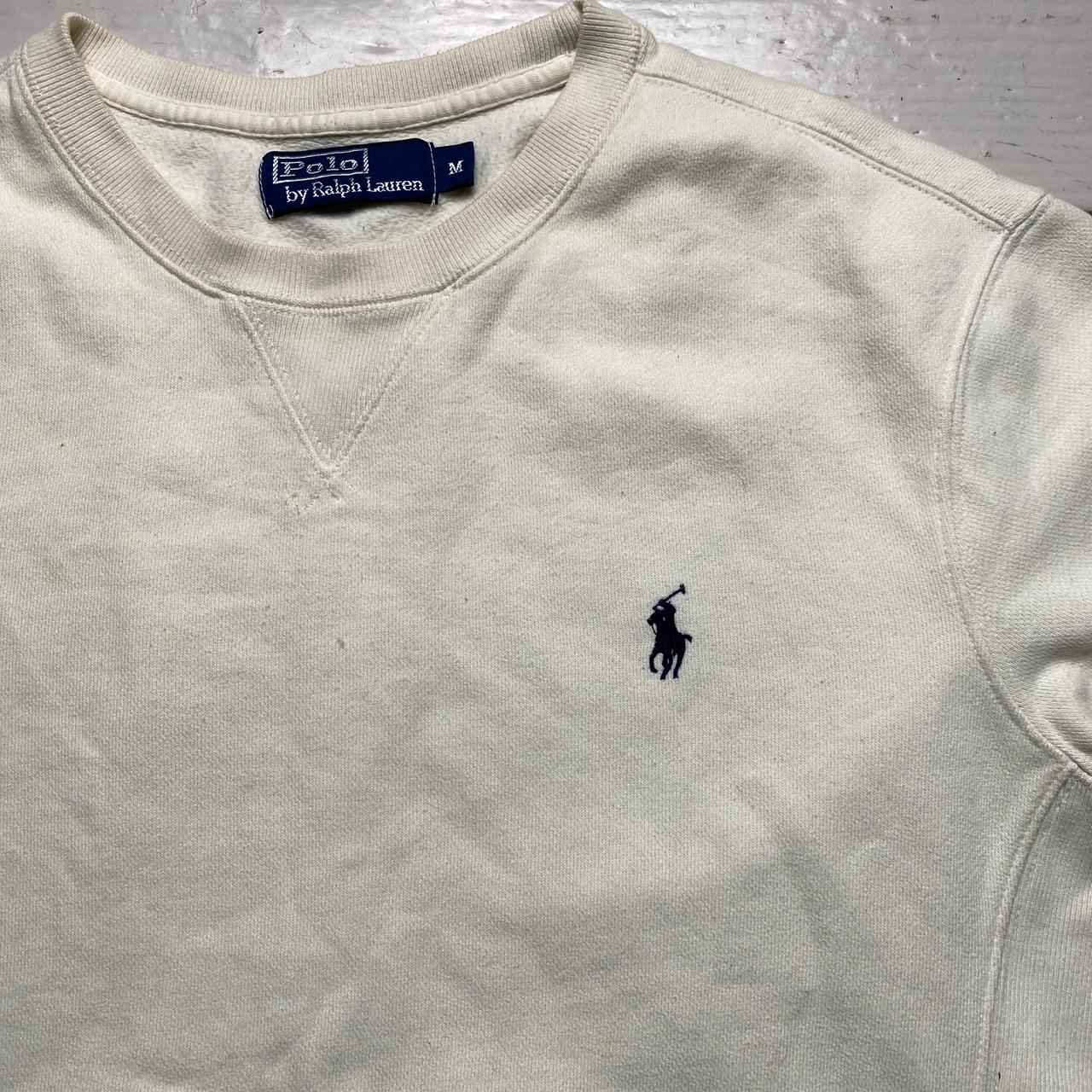 Polo Ralph Lauren Cream White Navy Pony Jumper