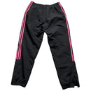 Adidas Womens Vintage Black and Pink Shell Baggy Trackpant Bottoms (M)