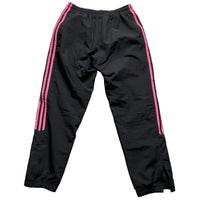 Adidas Womens Vintage Black and Pink Shell Baggy Trackpant Bottoms (M)