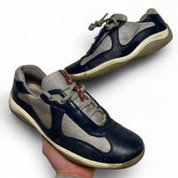 Prada Americas Cup y2k Vintage Navy and Grey Trainers