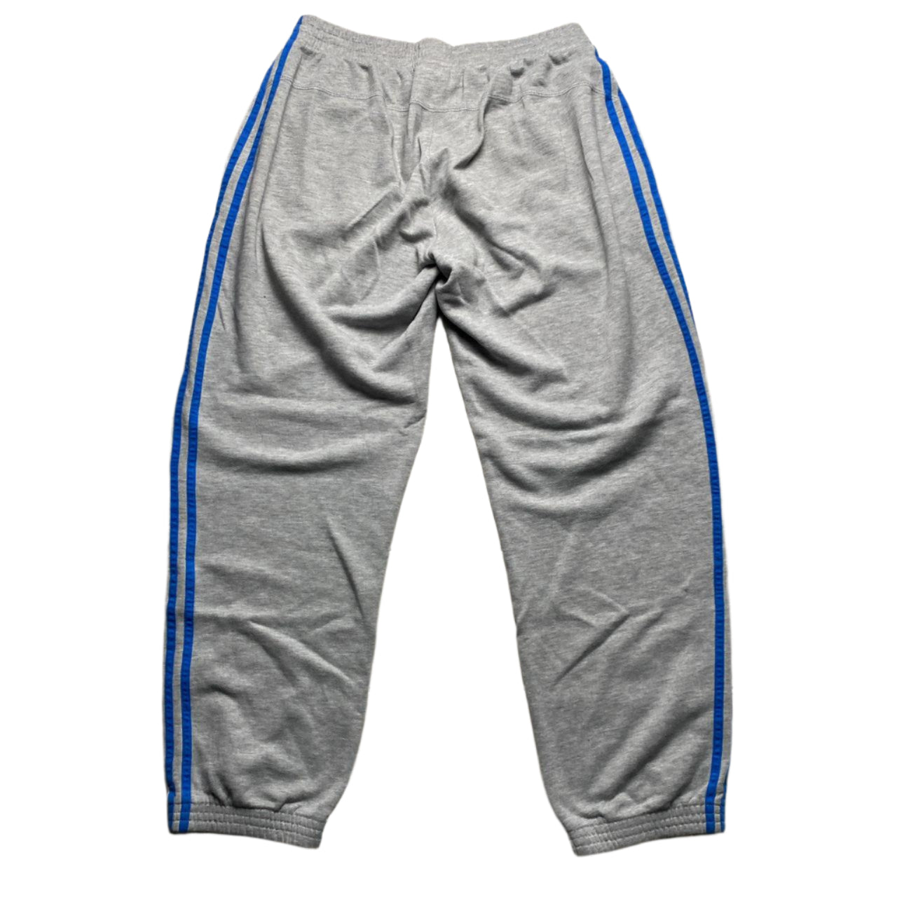 Adidas Performance Essentials Grey and Blue Stripes Joggers (M)