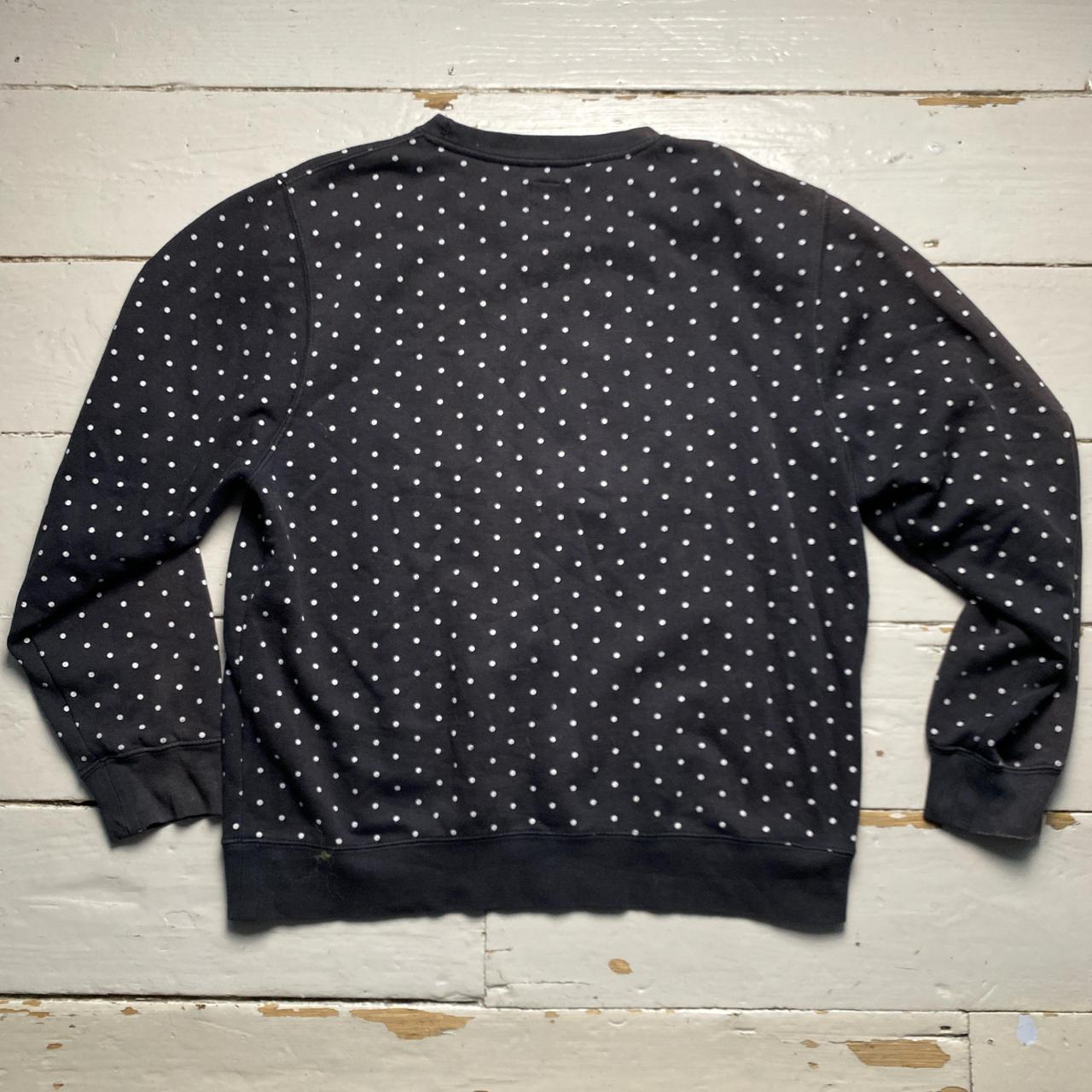 Stussy Black Polkadot Spellout Jumper Black and White