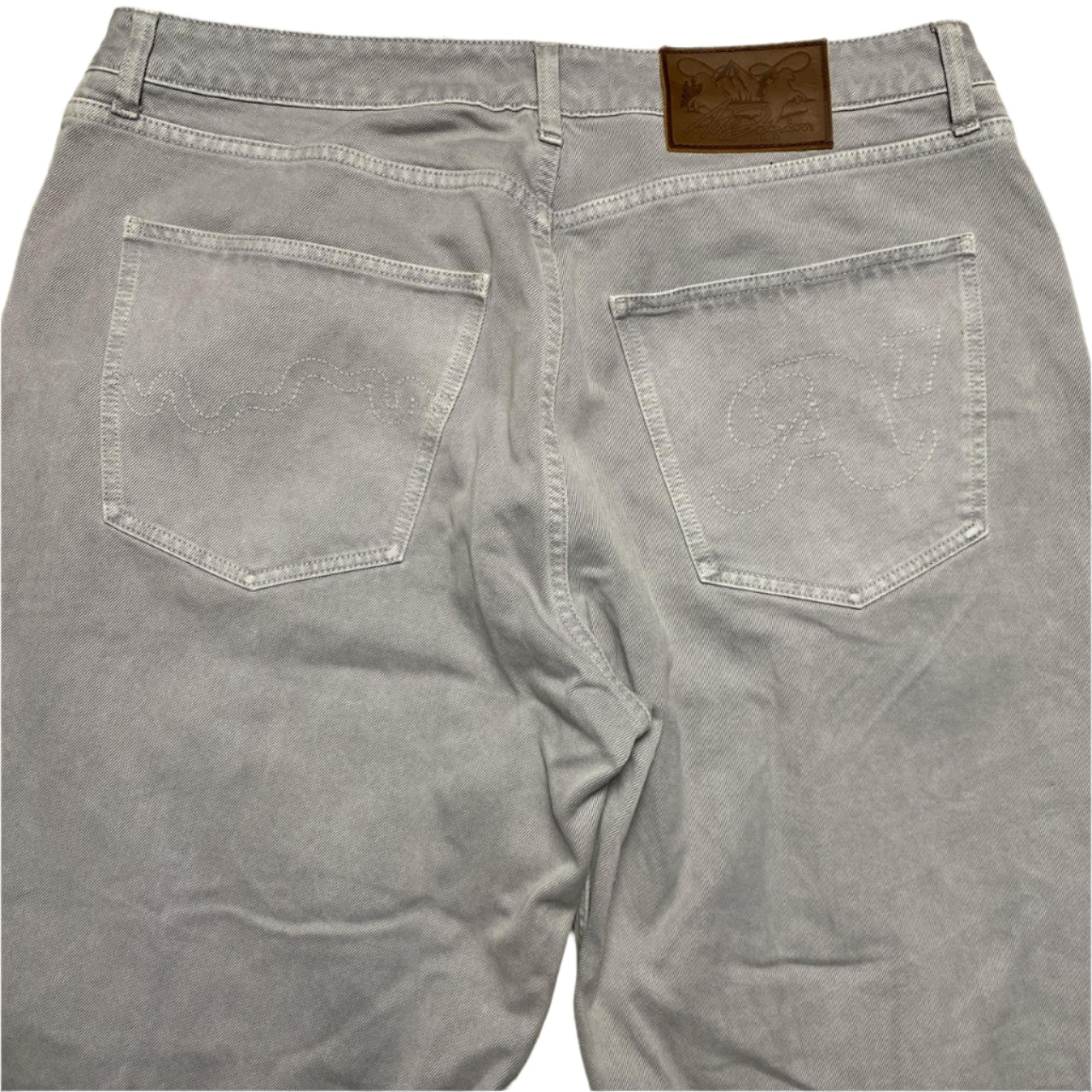 A1 Denim Baggy Silver Grey Jeans (36W)