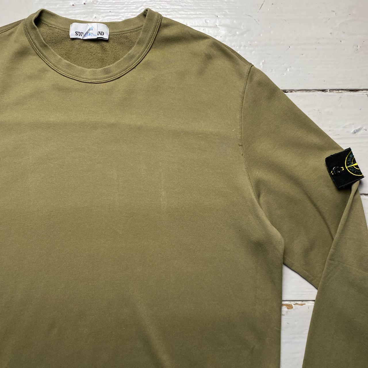 Stone Island Olive Green Crewneck Jumper