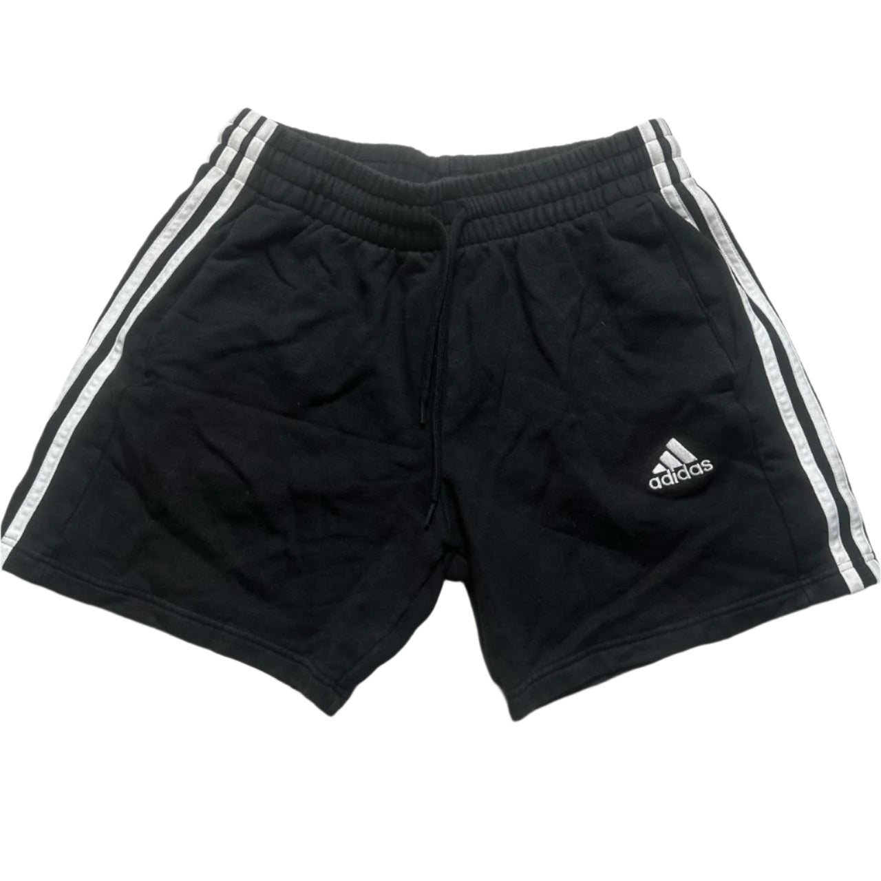 Adidas Black and White Stripe Shorts (M)