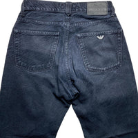 Armani Vintage Reptile Pattern Navy Suede Jeans (30W)