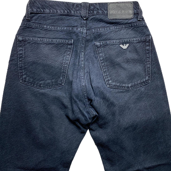 Armani Vintage Reptile Pattern Navy Suede Jeans (30W)