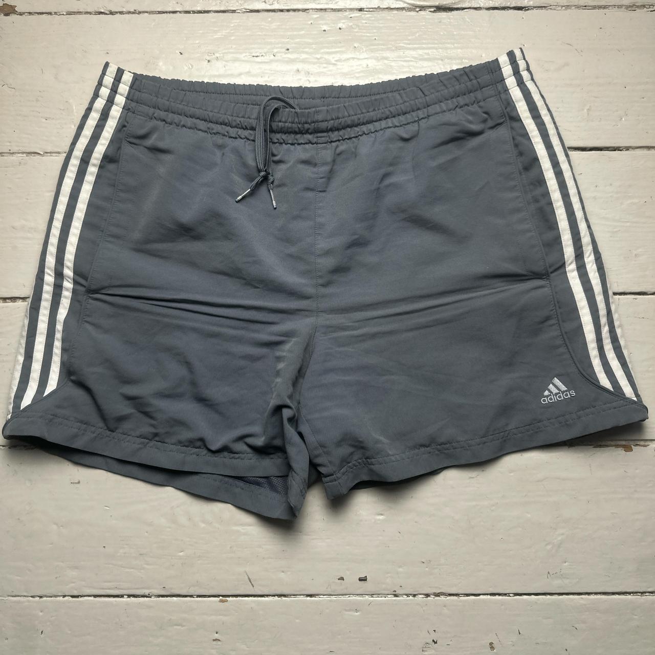 Adidas Grey and White Clima365 Performance Essentials Shell Shorts