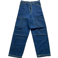Solola Bien Navy and Green Contrast Stitch Baggy 90’s Cargo Jeans (36W)