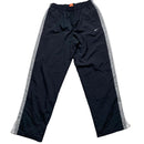 Nike Athletic Department Swoosh Vintage Black Grey and White Strip Shell Track Pant Baggy (XL)Bottoms