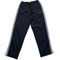 Nike Athletic Department Swoosh Vintage Black Grey and White Strip Shell Track Pant Baggy (XL)Bottoms