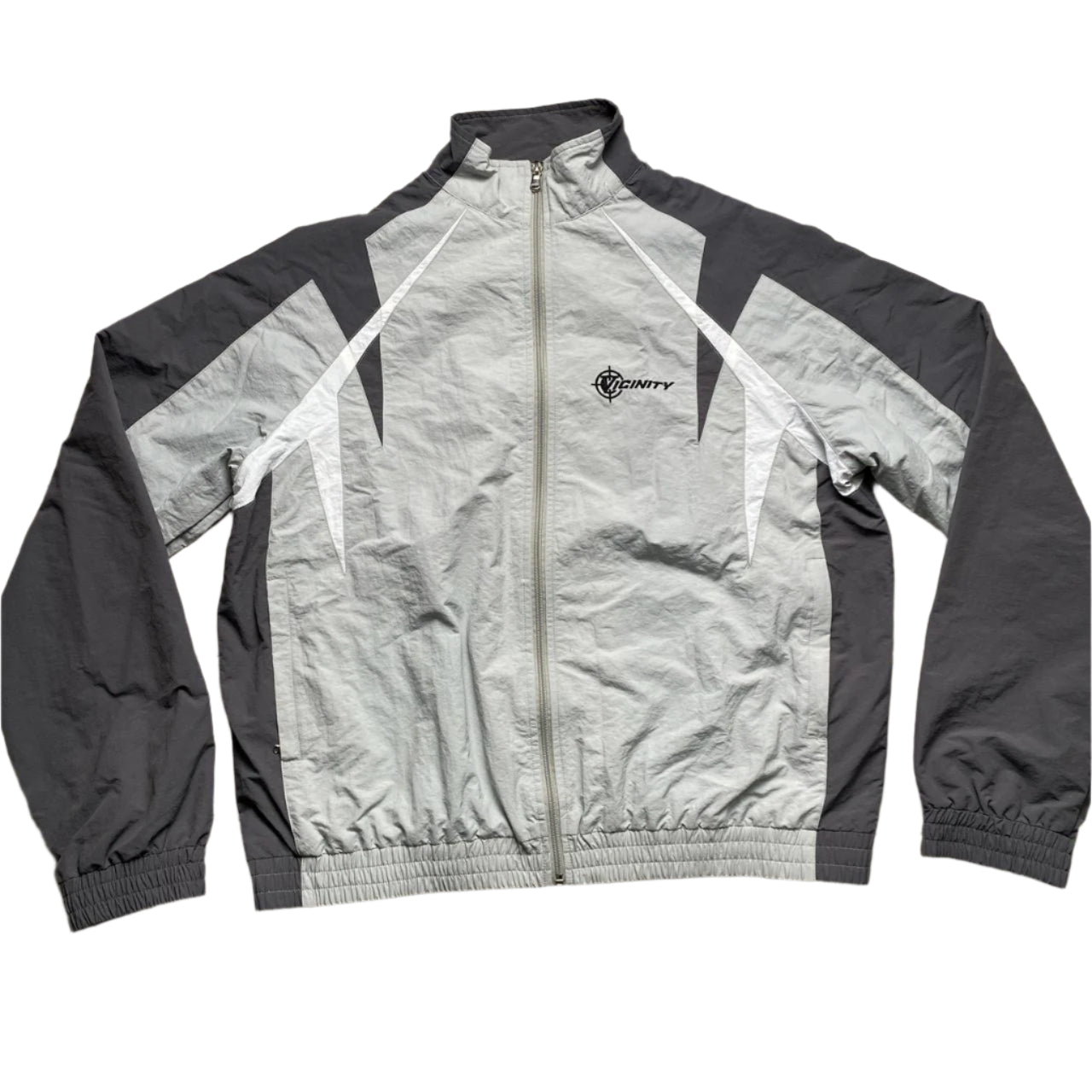 Vicinity Grey and Silver Nylon Shell Full Tracksuit (L)