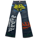 Von Dutch Womes Multi Print Flared Jeans (28W)