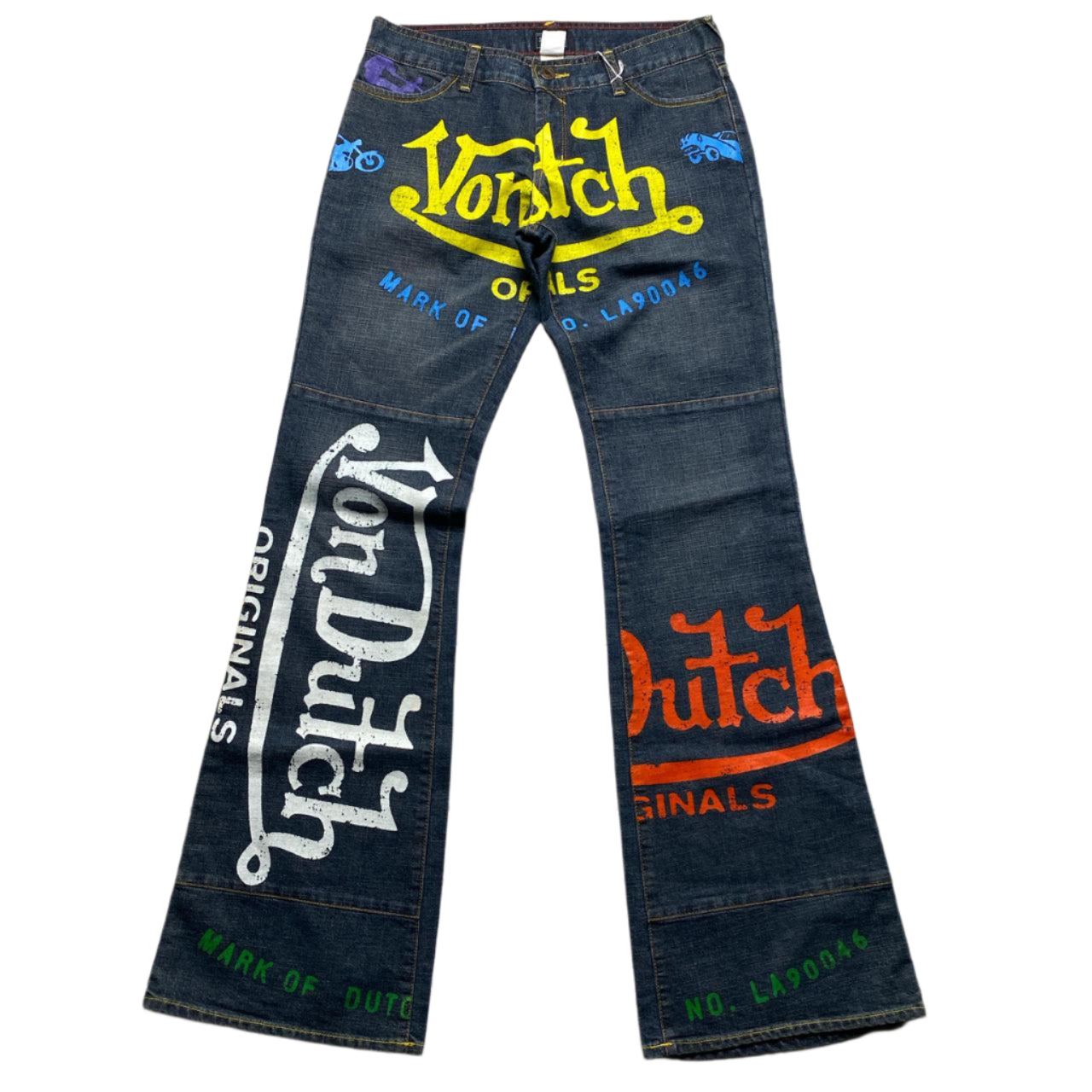 Von Dutch Womes Multi Print Flared Jeans (28W)