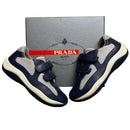 Prada Americas Cup Navy and Silver Strap Kids Shoes (UK 11.5)