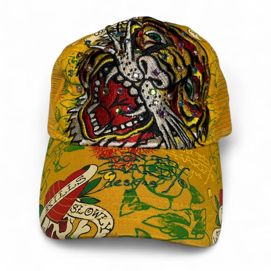 Ed Hardy y2k Trucker Tiger Embroidery Cap