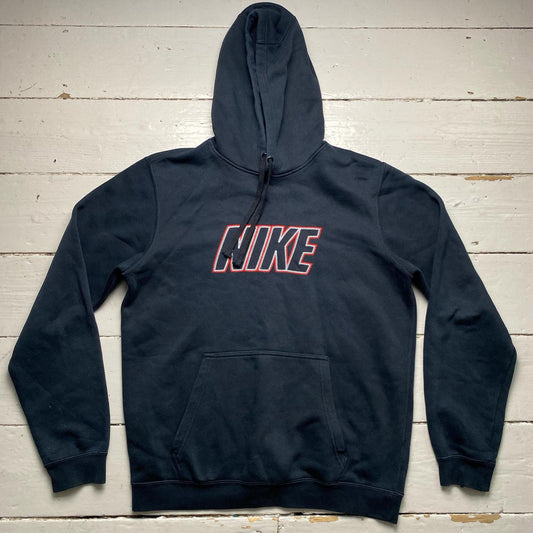 Nike Club Contrast Stitch Black Red and White Hoodie