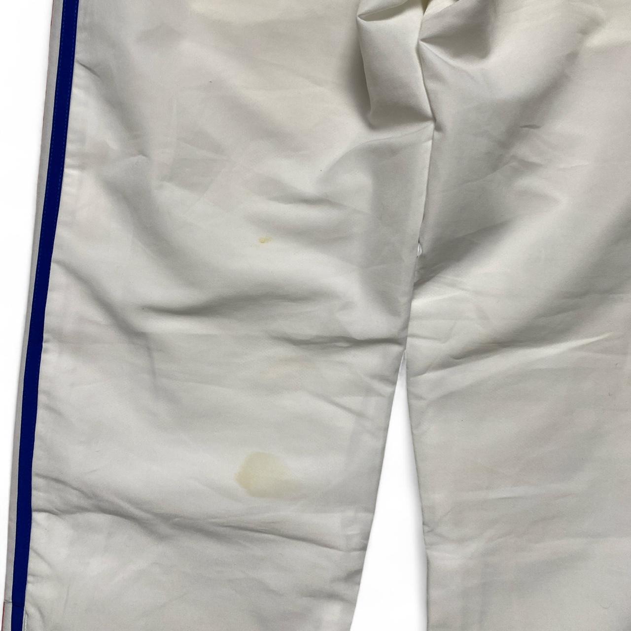 Adidas Performance Essentials White Blue and Red Shell Trackpant Bottoms (S)