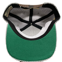 Corteiz Soho Yacht Club Corduroy Grey and Gold Velour Snapback Cap