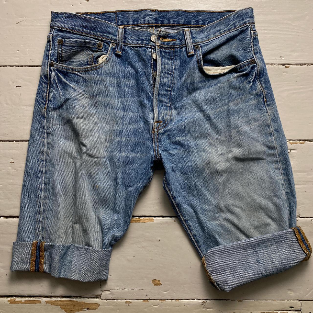 Levis Vintage 501 Jean Short Jorts Light Stonewash Blue