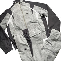Vicinity Grey and Silver Nylon Shell Full Tracksuit (L)