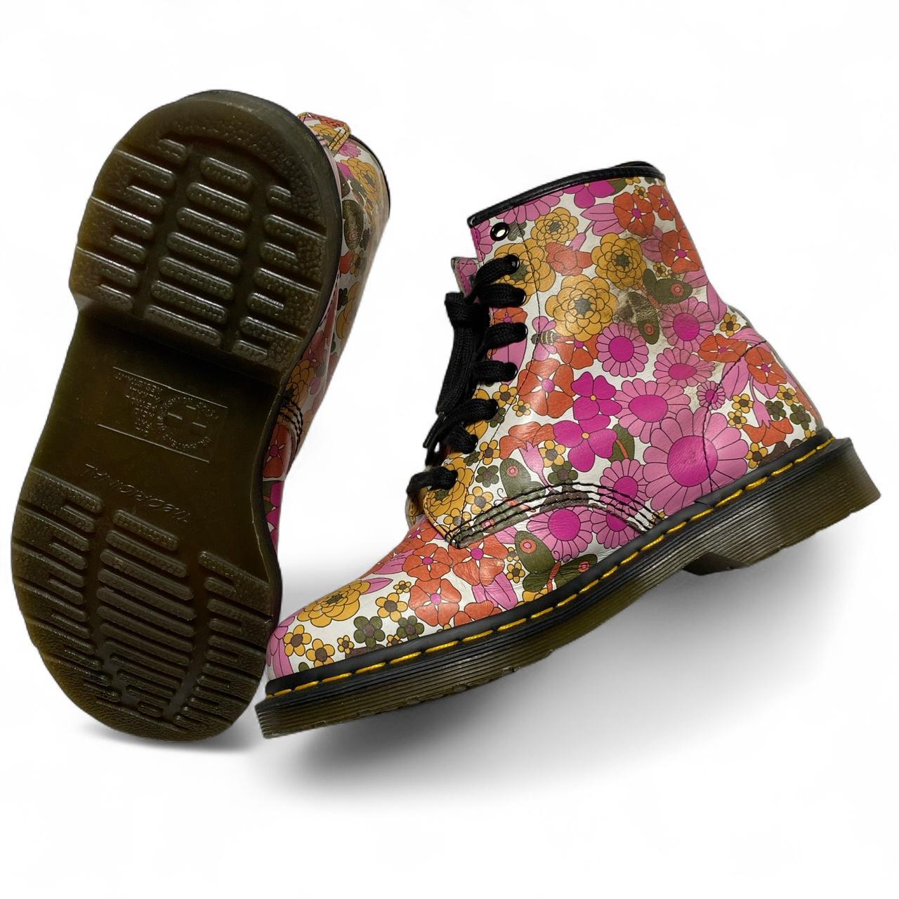 Dr Martens Floral Pin Yellow and White High Boots (UK 9)