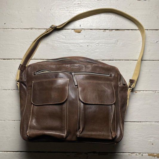 Marlboro Classics Brown Leather Messenger Bag