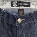 Rocawear Vintage Navy Patent Black R’s Flared Womens Jeans (30W)