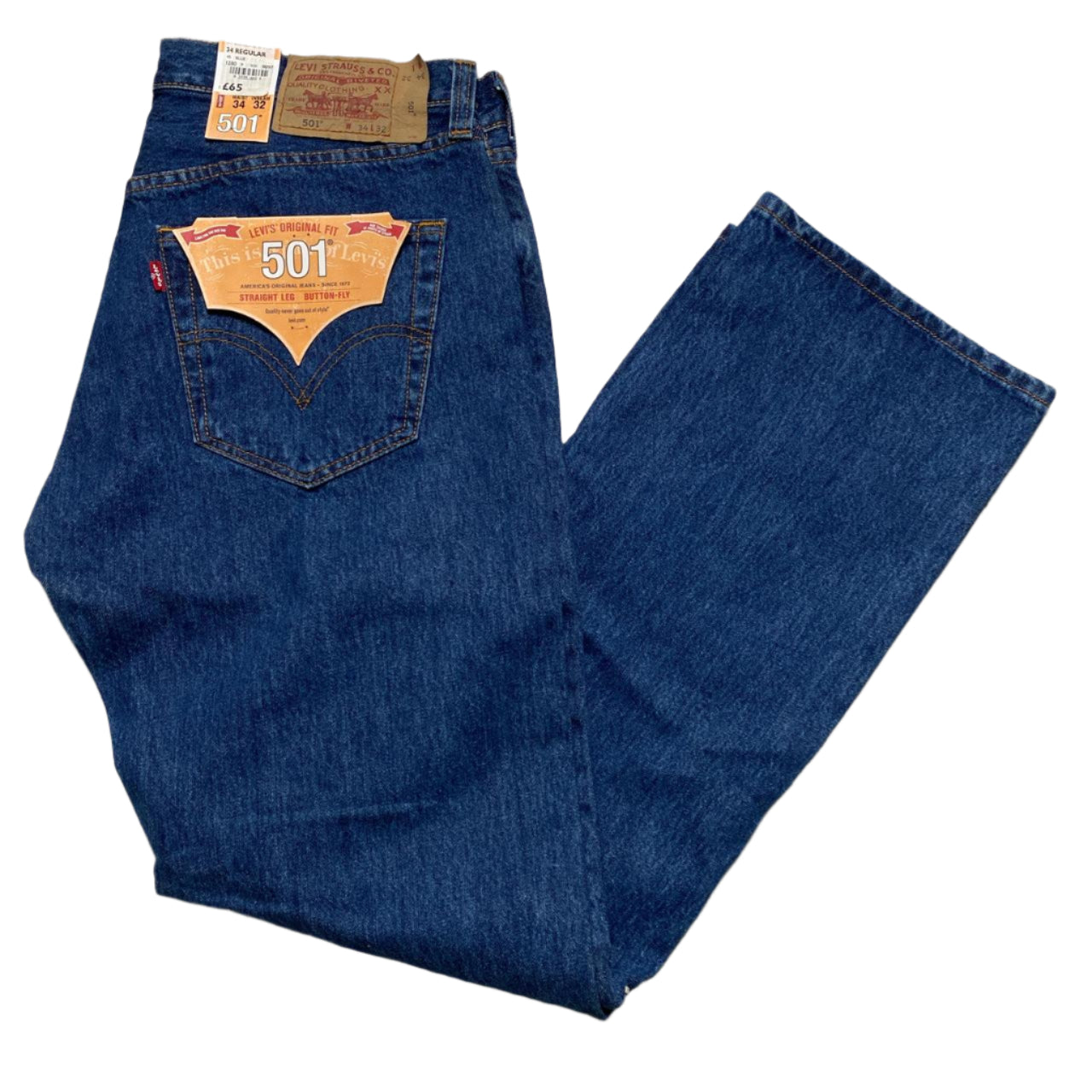 Levis 501 Navy Baggy Jeans (34W)