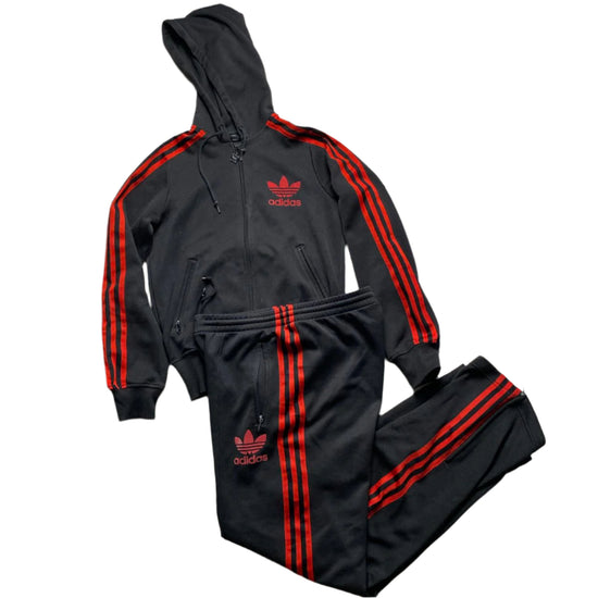 Adidas Originals Black and Red Womens Full Tracksuit (8/10)