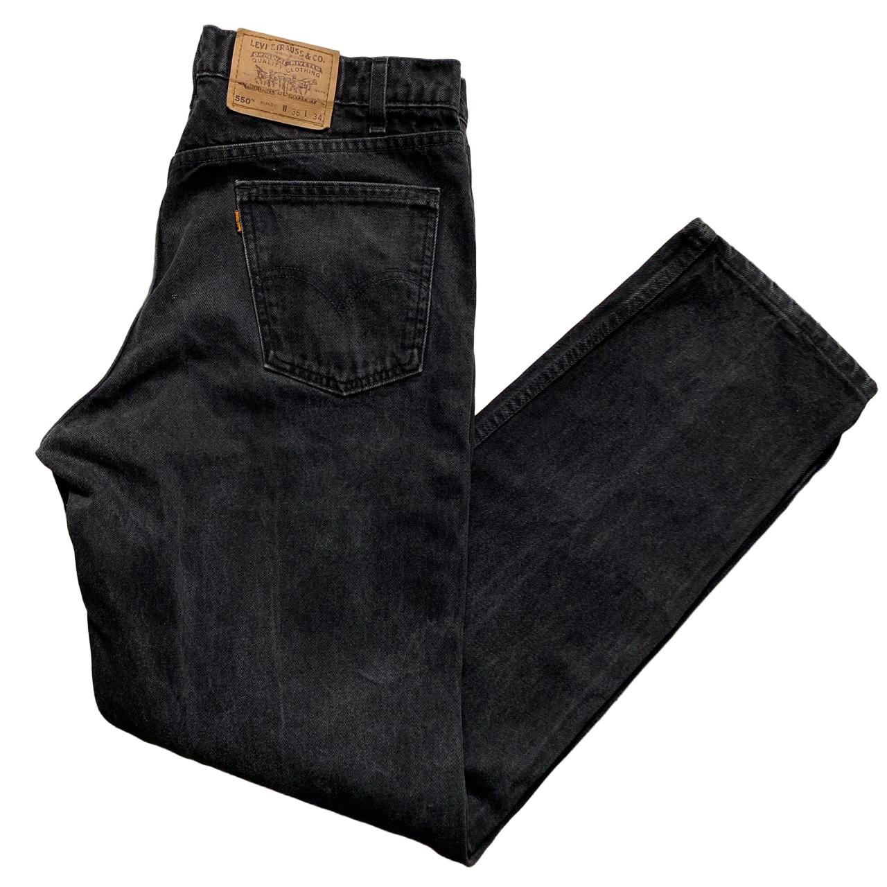 Levis 550 Black Baggy Vintage Jeans Orange Tab (36W)