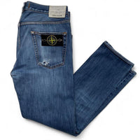 Stone Island Light Blue Straight Distressed Jeans (32W)