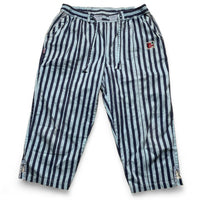 Deal UK Lightweight Blue Striped 3/4 Lounge Shorts (L)