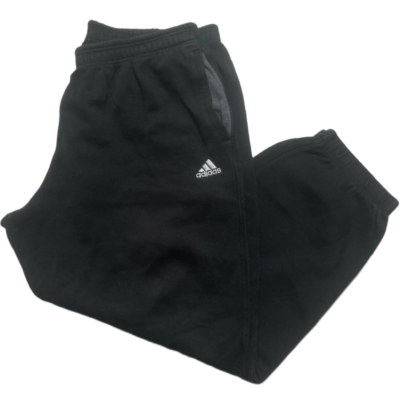 Adidas Black and White Baggy Joggers (XL)