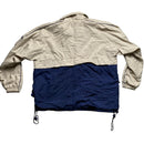Le Coq Sportif Cream Beige and Navy Quarter Zip Shell Tracksuit Jacket (S)