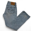 Levis 501 Light Blue Distressed Baggy Vintage Jeans (32W)