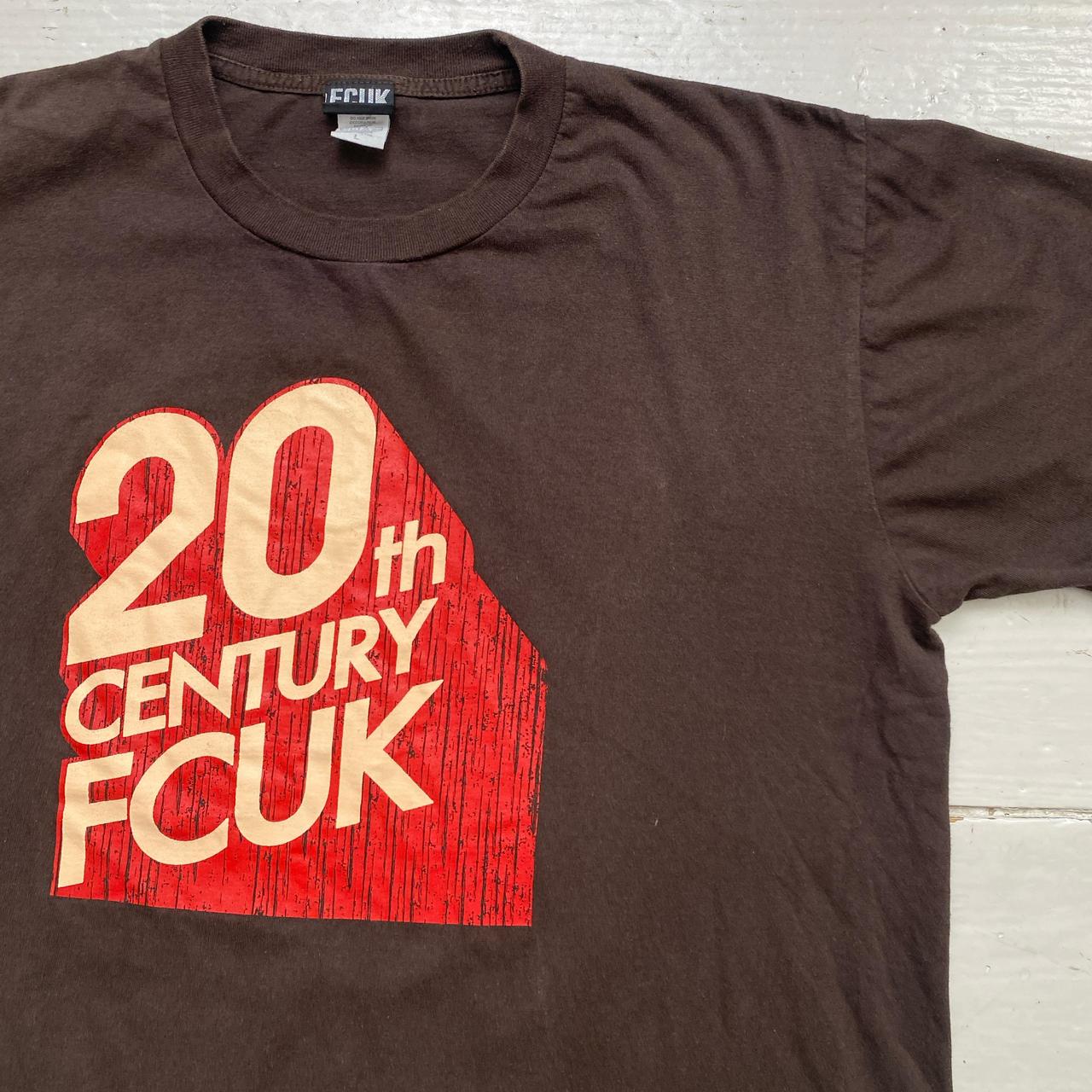 FCUK French Connection Vintage 20th Century FCUK Brown T Shirt