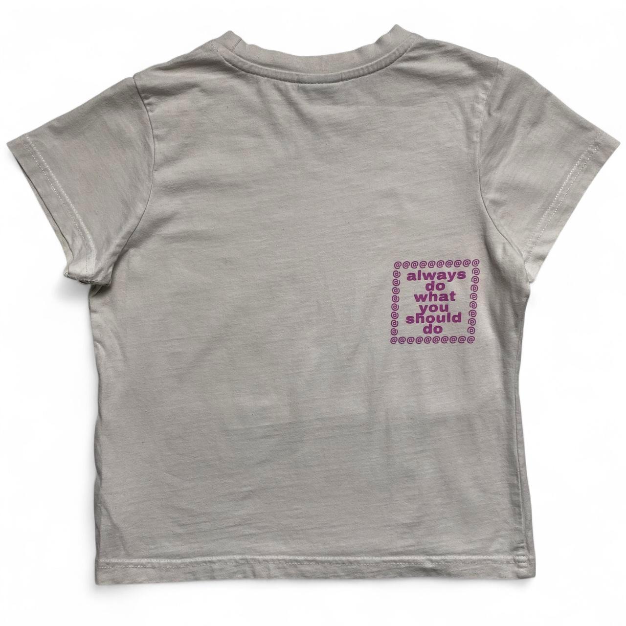 Always Do What You Should Do White and Pink Womens Baby Tee (M)