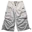 Criminal Damage White Cargo Parachute Combat Shorts (L)