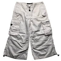 Criminal Damage White Cargo Parachute Combat Shorts (L)