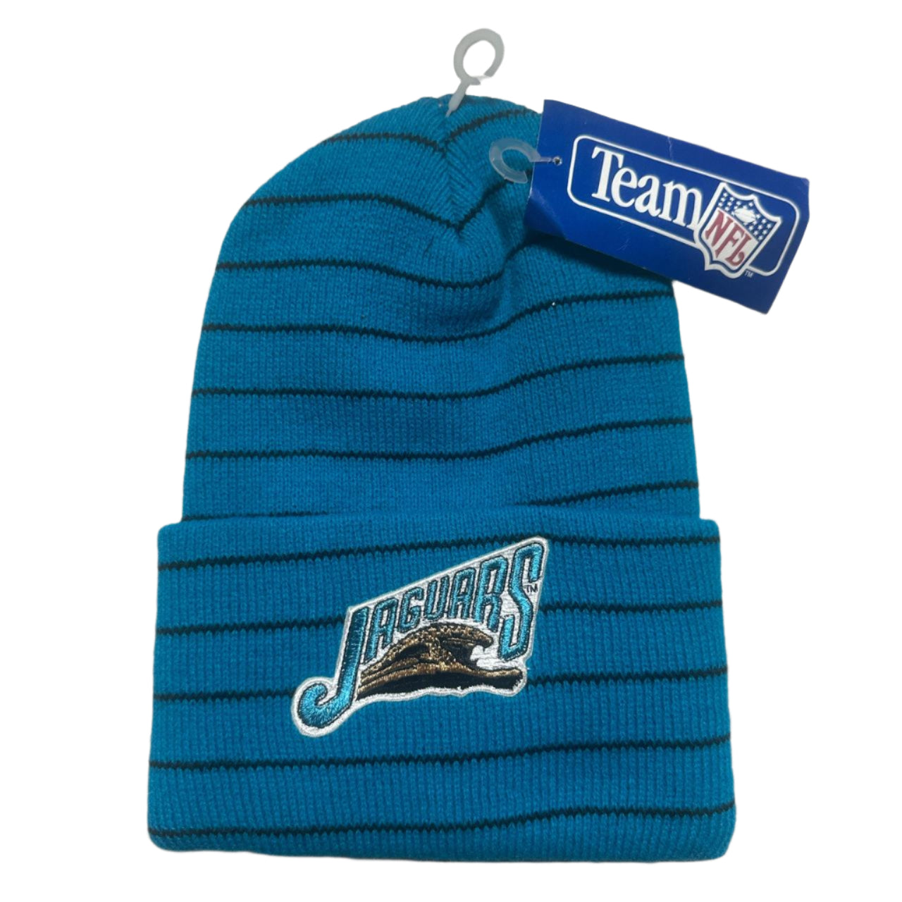 Jacksonville Jaguars Vintage 90’s Blue and Black Striped Team NFL Beanie Hat