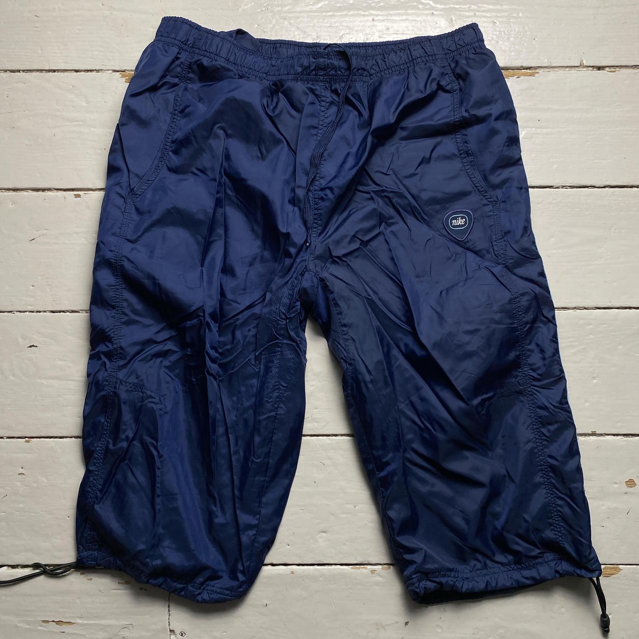 Nike Vintage y2k Navy and Light Blue Shell Trackpant Shorts