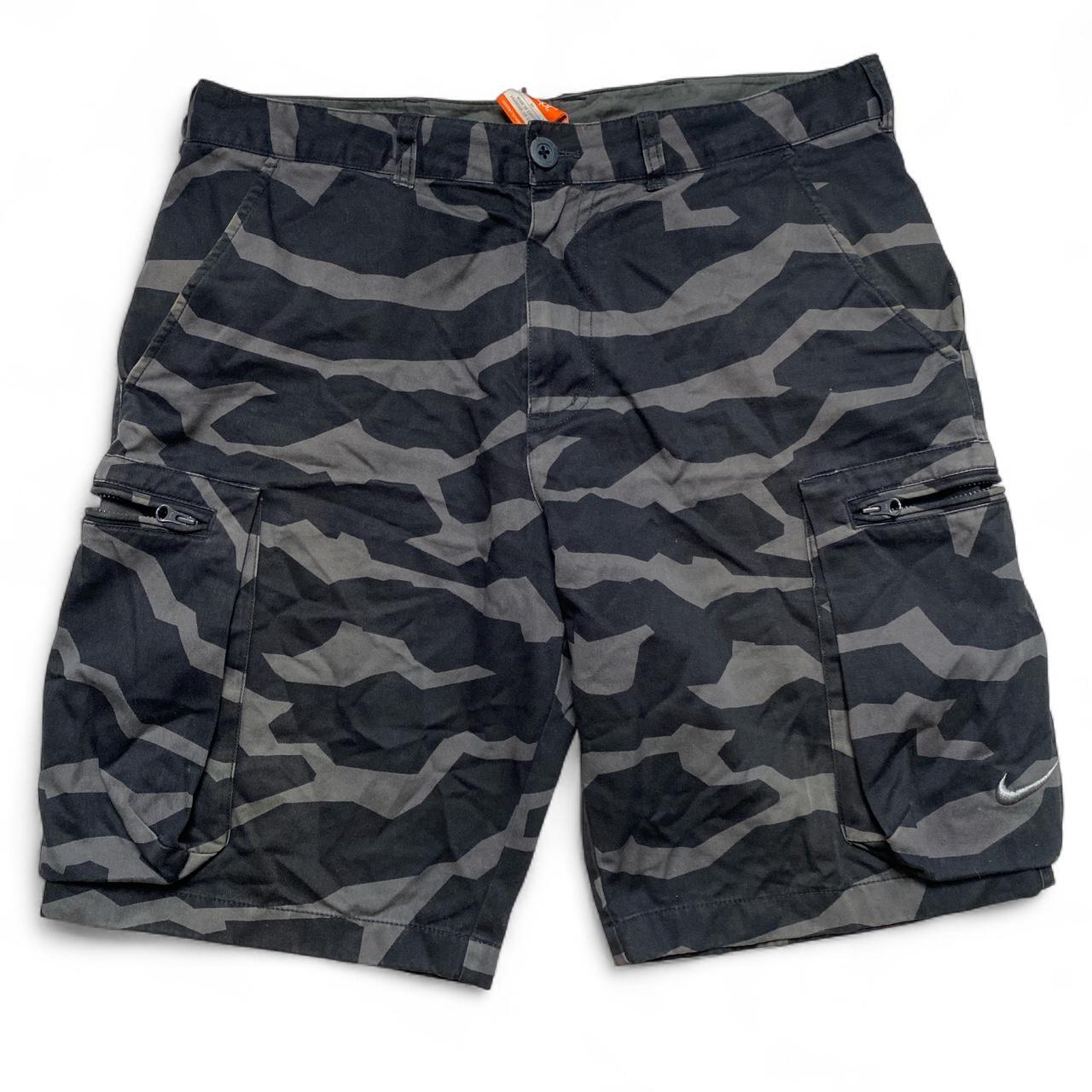 Nike Athletic Department Vintage y2k Camouflage Grey and Black Cargo Shorts