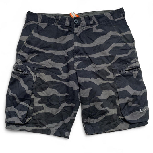 Nike Athletic Department Vintage y2k Camouflage Grey and Black Cargo Shorts