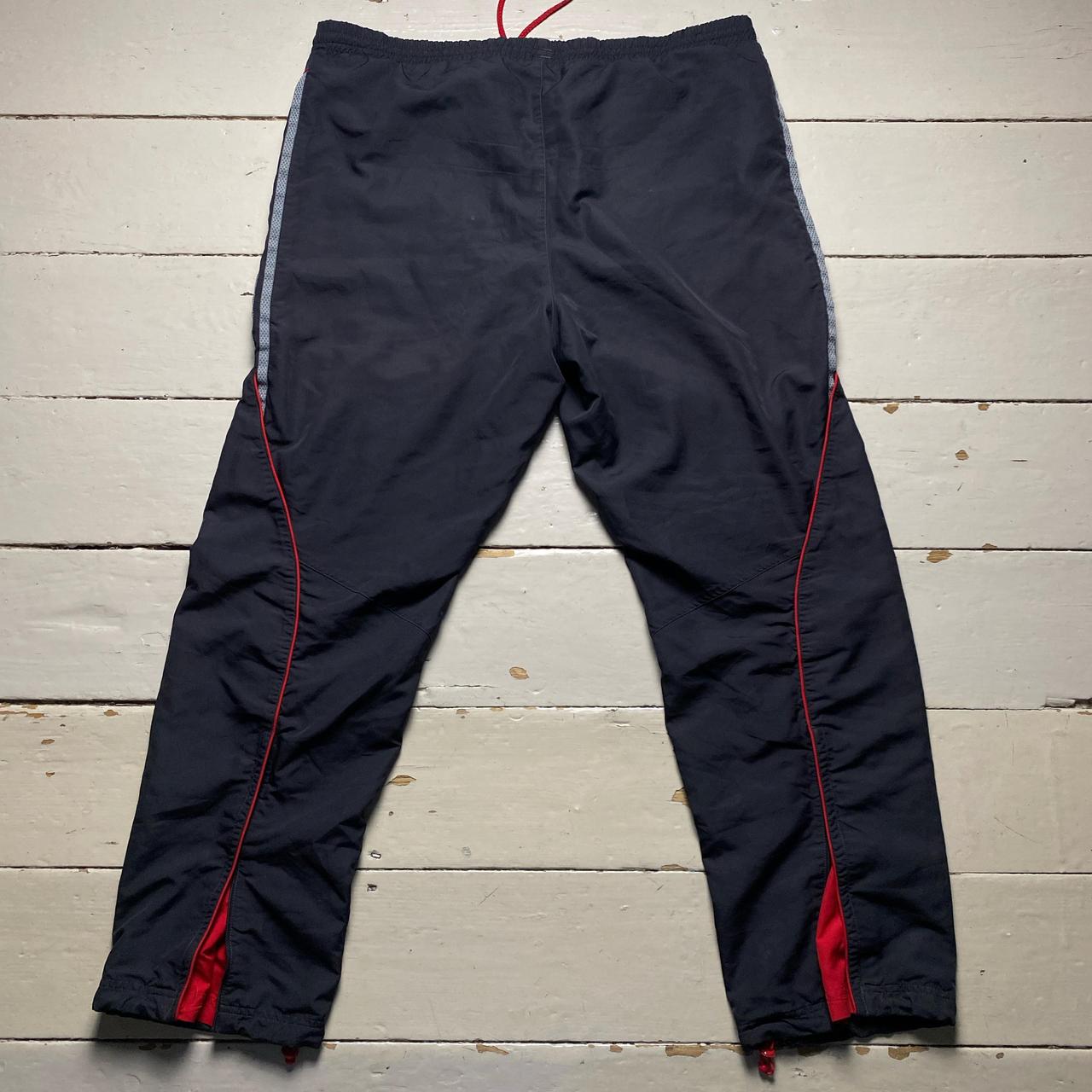 Adidas Baggy Vintage Black and Red Shell Trackpant Bottoms