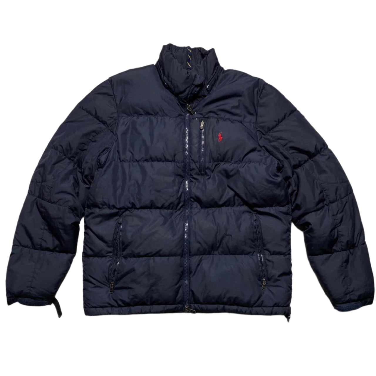Ralph Lauren Polo Navy and Red Pony Puffer Coat (L)