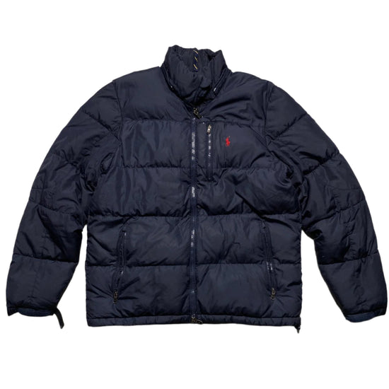 Ralph Lauren Polo Navy and Red Pony Puffer Coat (L)