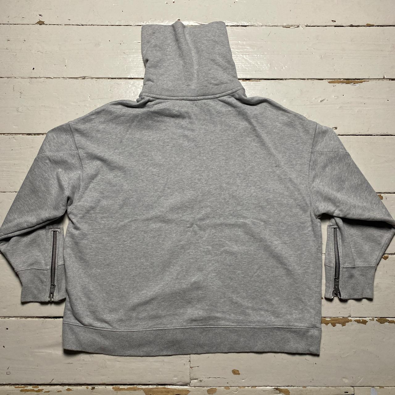 All Saints Grey Turtle Neck Zip Jumper