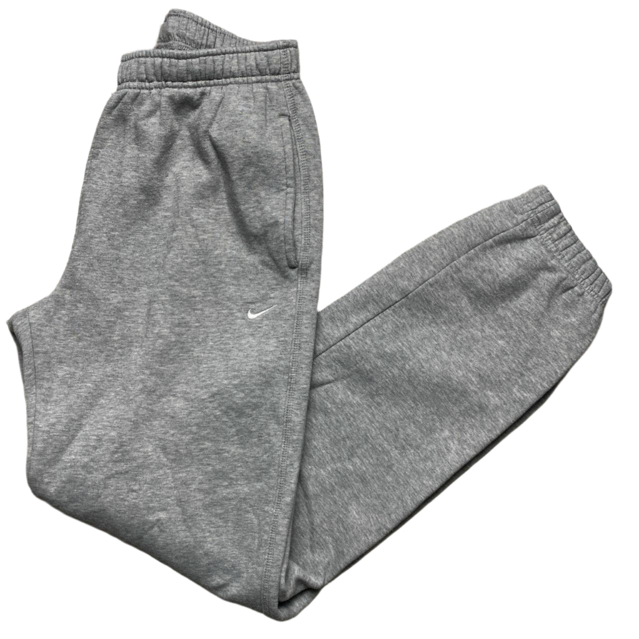 Nike Athletic Department Grey and White Swoosh Joggers (M)