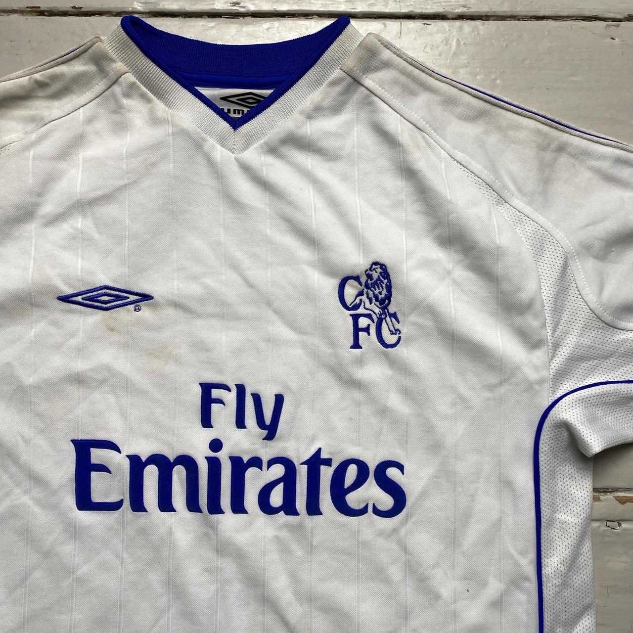 Chelsea FC Vintage Umbro Football Jersey White and Blue